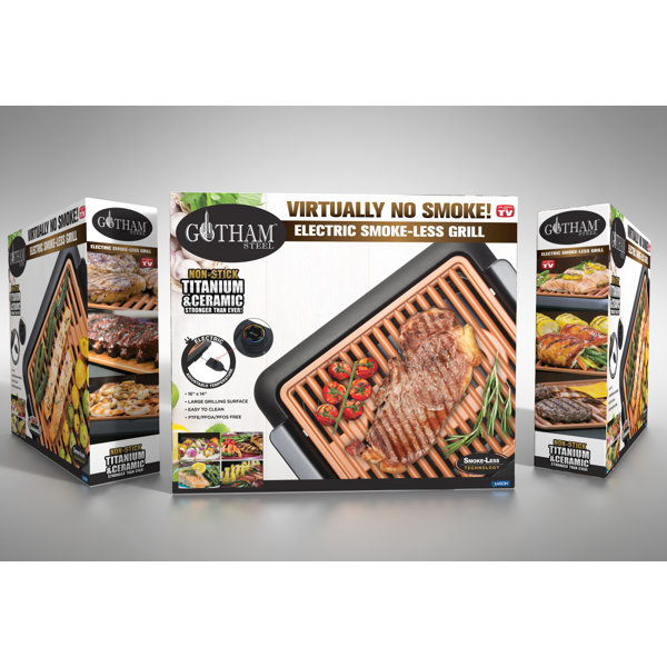 Gotham Steel Indoor Smokeless Electric Grill & Reviews Wayfair